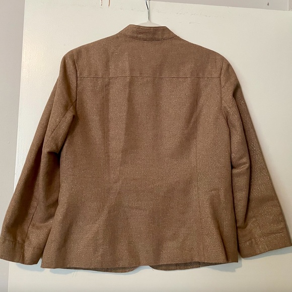 Charter Club Cropped Blazer - Champagne Gold Metallic - Size 10 - Picture 4 of 10